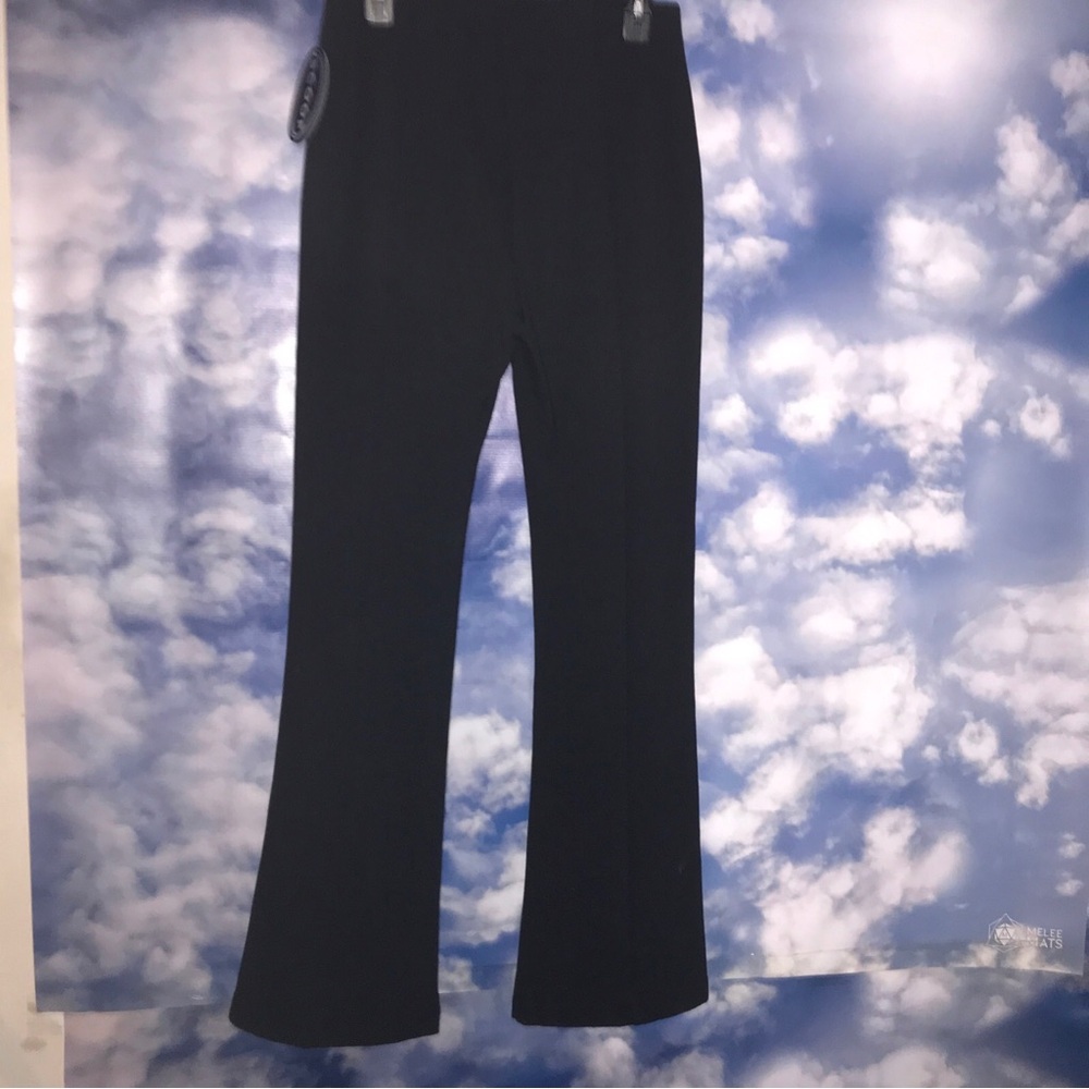 Scoop Women Flared Leg Slit Front Pants Size Medium 8/10 Black New W/ Tags